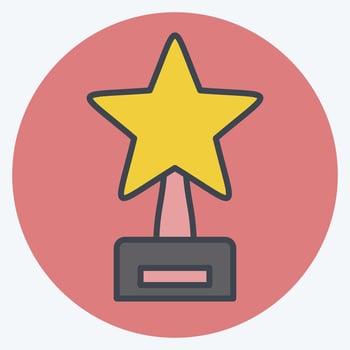 Icon Trophy 1. related to Award symbol. color mate style. simple design editable. simple illustration vector