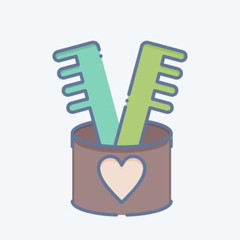 Icon Comb. related to Bathroom symbol. doodle style. simple design editable. simple illustration vector