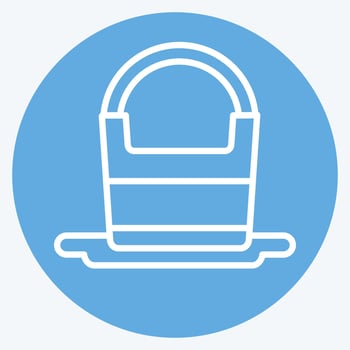 Icon Water Bucket. related to Camping symbol. blue eyes style. simple design editable. simple illustration vector