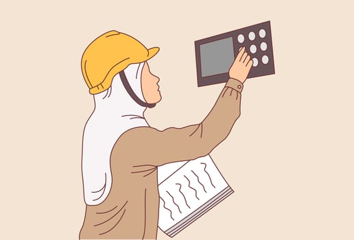 Woman engineer wearing hijab Illustration vector