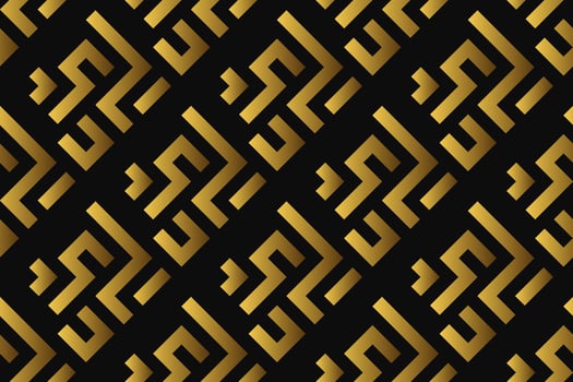 Abstract geometric pattern with lines, rhombuses A seamless vector background. black and gold texture