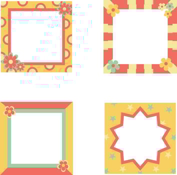 Minimalist Pop Frame Geometric Shape. Retro Design Style. Isolated Vector