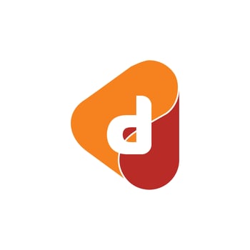letter d triangle coffee water desin logo vector