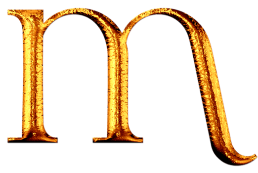 Golden letter m png