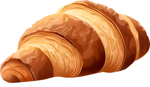 Croissant bread, PNG file no background, AI generated