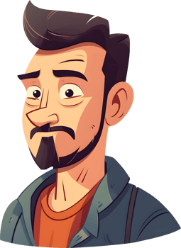 Male avatar cartoon character, PNG file no background,  AI generated