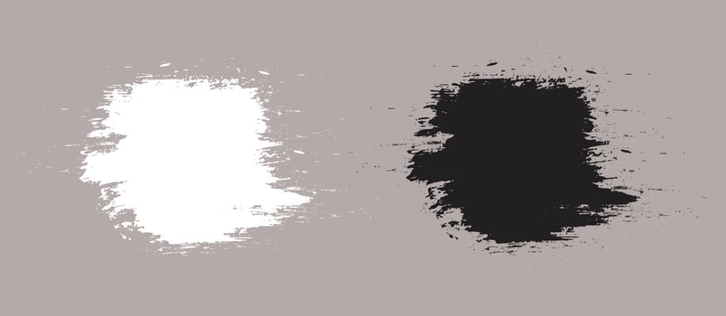 Ink paint brush stroke illustration set vector