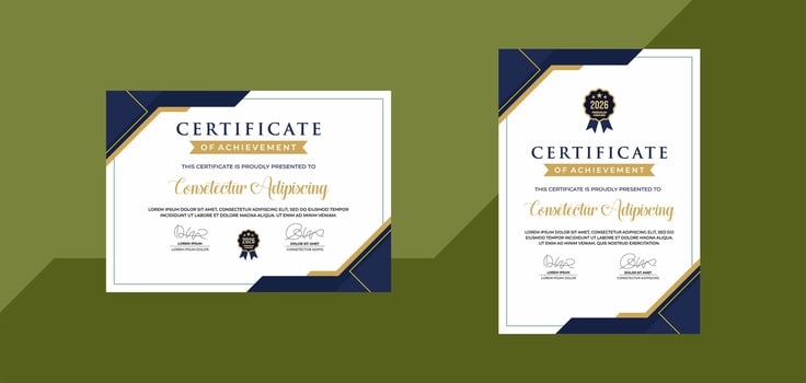 simple modern certificate template for business corporate online education webinar vector