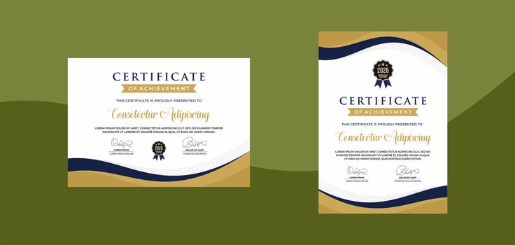simple modern certificate template for business corporate online education webinar vector
