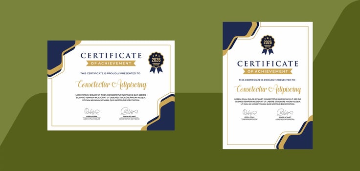 simple modern certificate template for business corporate online education webinar vector