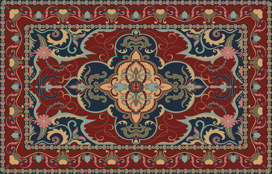 Persian carpet original design.Home decoration carpet pattern. rug vector