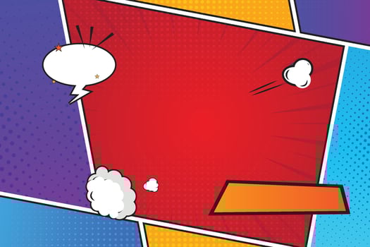 Vector illustrated cartoon comic halftone fun Background.