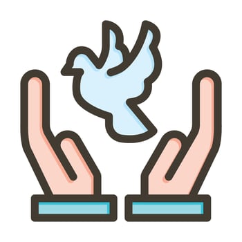 Freedom Vector Thick Line Filled Colors Icon For Personal And Commercial Use.