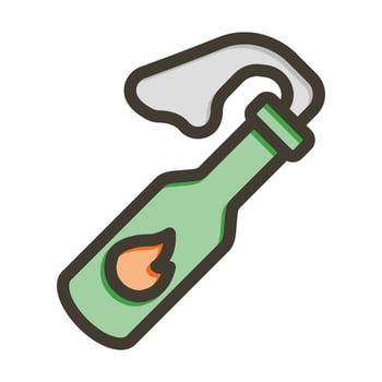 Molotov Vector Thick Line Filled Colors Icon For Personal And Commercial Use.