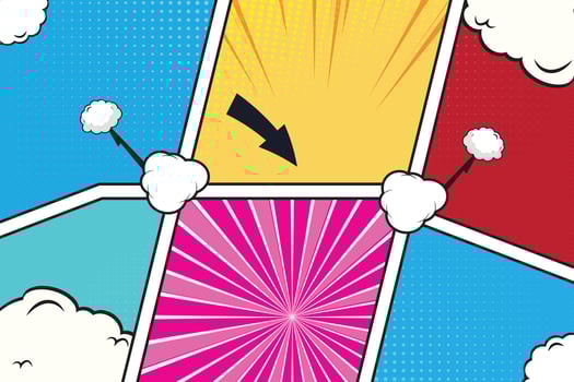 Cartoon comic action background vector