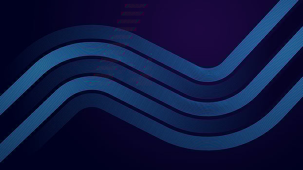 Blue wavy lines on a dark blue background. Vector illustration.