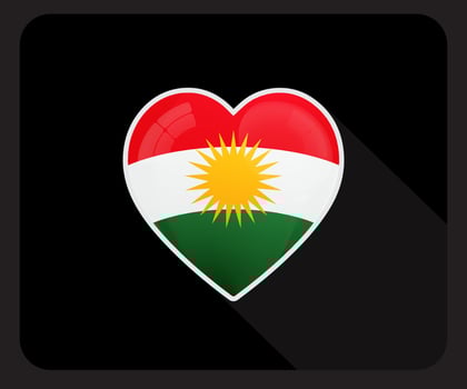Kurdistan Love Pride Flag Icon vector