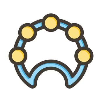 Tambourine Vector Thick Line Filled Colors Icon For Personal And Commercial Use.