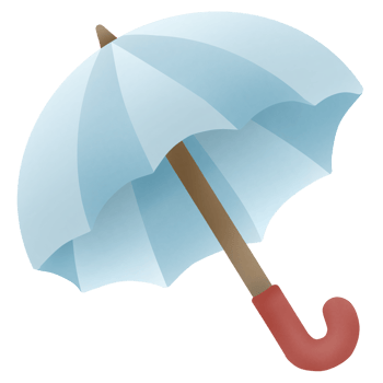 cute blue umbrella in autumn png