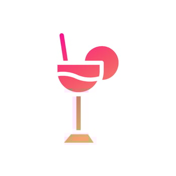 Drink icon solid gradient pink yellow summer beach symbol illustration. vector