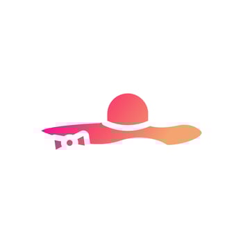 Hat icon solid gradient pink yellow summer beach symbol illustration. vector