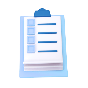 3d white clipboard icon task management todo check list on blue plane background. Work project plan concept, fast checklist, posting plan transparent png