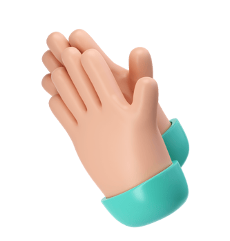 3D Clapping Hands applauding icon transparent, agreement and success concept render illustration png