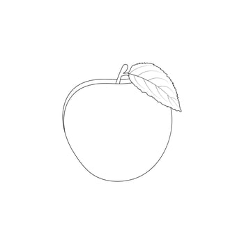 Apple Fruits Coloring Page For Kids vector
