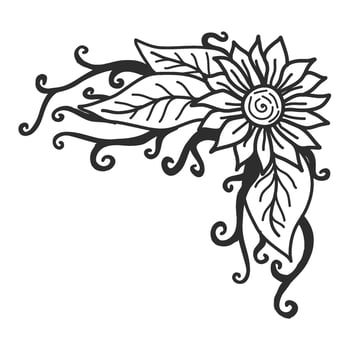 flower ornamental corner. decorative corner frame. Decorative Frame With Floral Ornament. Floral corner design ornament. vector