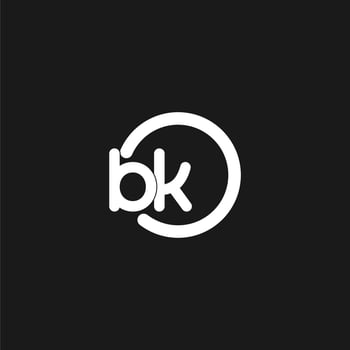 Initials BK logo monogram with simple circles lines vector