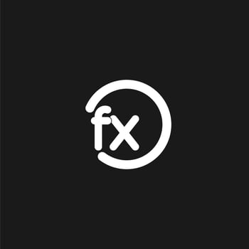 Initials FX logo monogram with simple circles lines vector