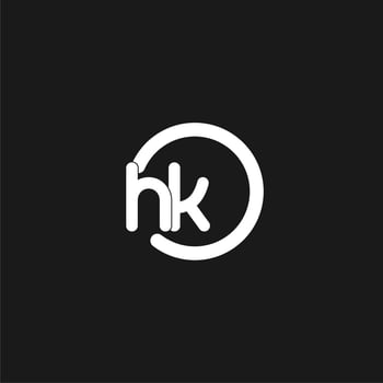 Initials HK logo monogram with simple circles lines vector