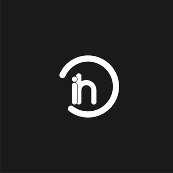 Initials IH logo monogram with simple circles lines vector
