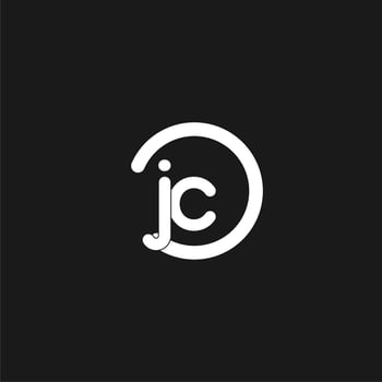 Initials JC logo monogram with simple circles lines vector