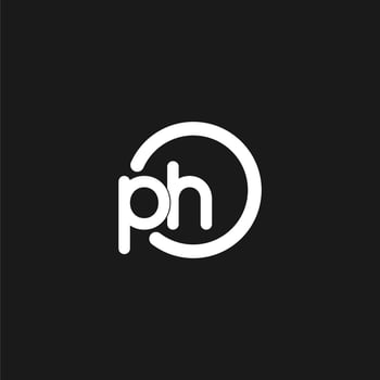 Initials PH logo monogram with simple circles lines vector