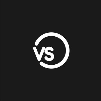 Initials VS logo monogram with simple circles lines vector