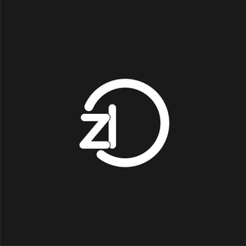 Initials ZL logo monogram with simple circles lines vector