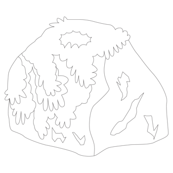 Rock Moss Nature 2D Outline Illustrations png
