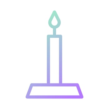 Candle icon gradient green purple colour easter symbol illustration. vector