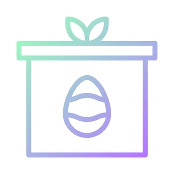 Gift egg icon gradient green purple colour easter symbol illustration. vector