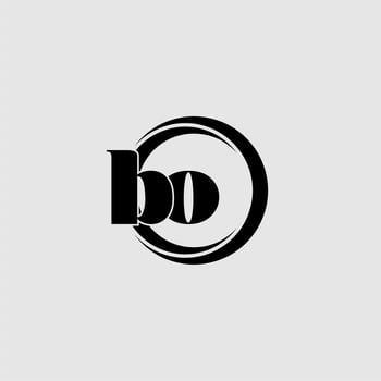 Letters BO simple circle linked line logo vector