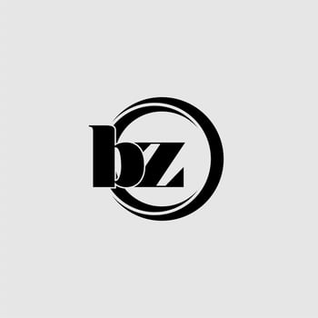 Letters BZ simple circle linked line logo vector