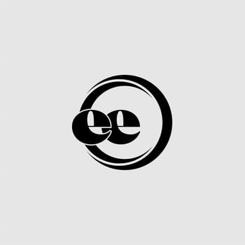 Letters EE simple circle linked line logo vector