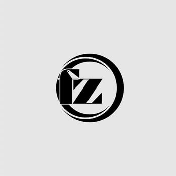 Letters FZ simple circle linked line logo vector