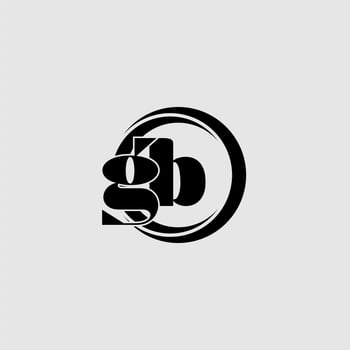 Letters GB simple circle linked line logo vector