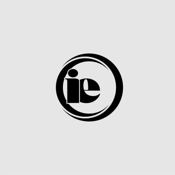 Letters IE simple circle linked line logo vector