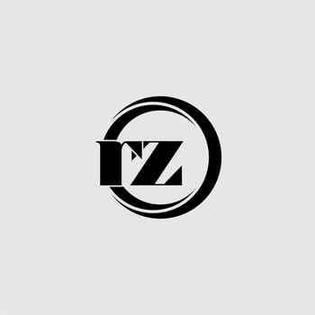 Letters RZ simple circle linked line logo vector