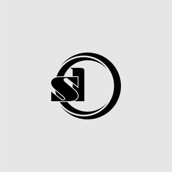 Letters SL simple circle linked line logo vector