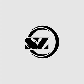 Letters SZ simple circle linked line logo vector