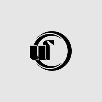Letters UF simple circle linked line logo vector